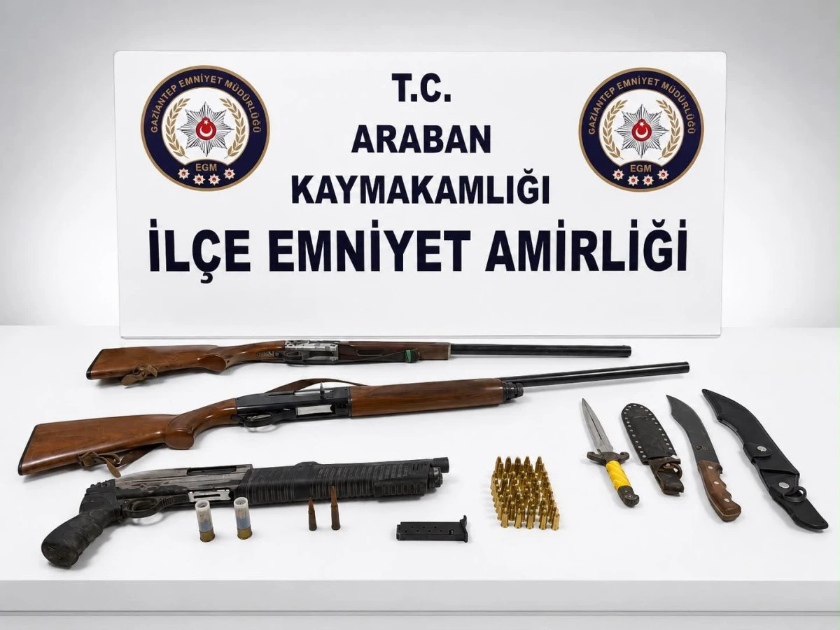 Araban'da 3 ruhsatsız t&uuml;fek ele ge&ccedil;irildi
