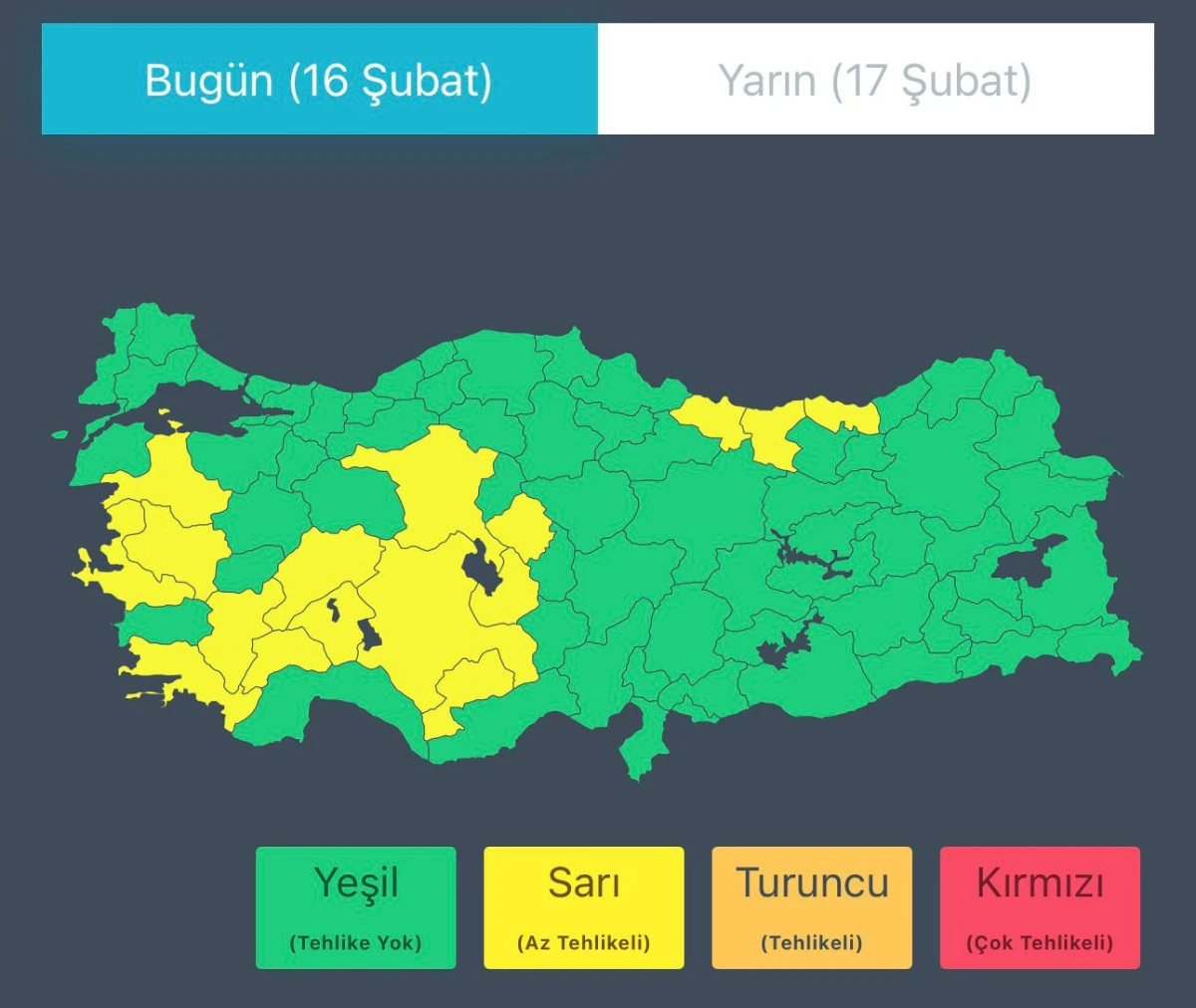 İ&ccedil;işleri Bakanlığı'ndan 'sağanak' ve 'fırtına' uyarısı