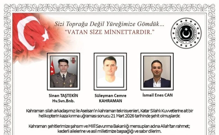 Katar'da d&uuml;şen helikopterde 1 TSK personeli ile 2 ASELSAN teknisyeni şehit oldu