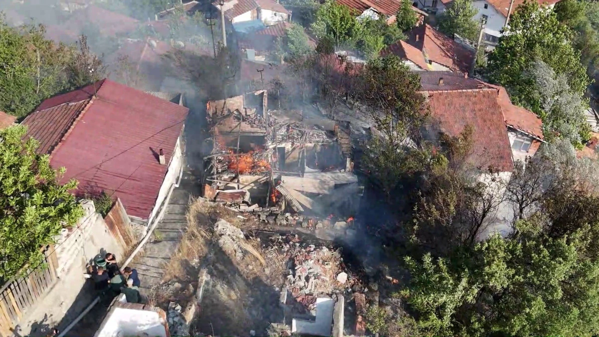 Otluk alanda çıkan yangında 4 ev zarar gördü