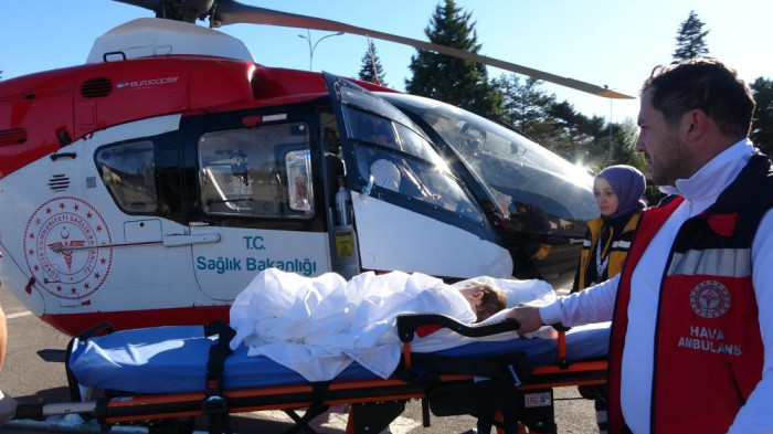 8 aylık bebek ambulans helikopterle Ankara'ya sevk edildi