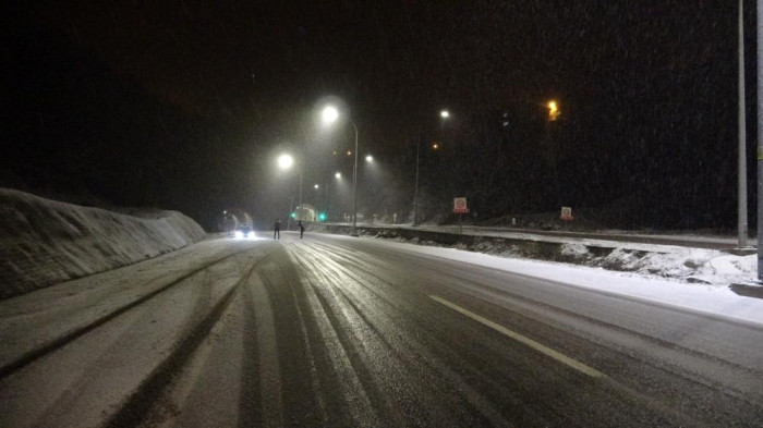 Zonguldak-Ankara Kara Yolu'nda kar yağışı etkili oldu